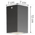 Φωτιστικό Σποτ Οροφής Τετράγωνο με ντουί GU10 Polycarbonate Γκρι IP44